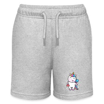 Kawaii Unicorn Science Kids – Cute Einhorn - Stanley/Stella MINI BOLTER Organic Teen Jogging Shorts - heather grey - Front