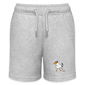 Möwe Lustig Motiv - Stanley/Stella Teenager Bio-Joggingshorts MINI BOLTER - Grau meliert - Vorne