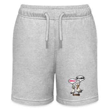 Lustige Möwen mit OMG Klar - Stanley/Stella Teenager Bio-Joggingshorts MINI BOLTER - Grau meliert - Vorne