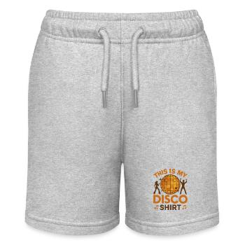 Disco 70er 80er Jahre Disko Party Outfit Discothek - Stanley/Stella Teenager Bio-Joggingshorts MINI BOLTER - Grau meliert - Vorne