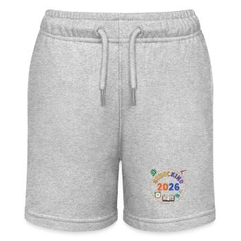 Schulkind 2026 Einschulung - Stanley/Stella Teenager Bio-Joggingshorts MINI BOLTER - Grau meliert - Vorne