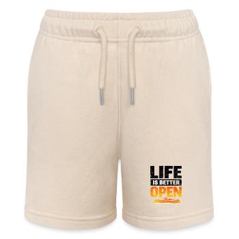 Life is Better Open Cabrio-Style - Stanley/Stella Teenager Bio-Joggingshorts MINI BOLTER - Natur - Vorne