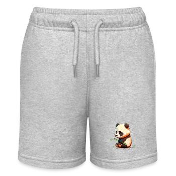 Panda triste avec panda triste en bambou - Short bio MINI BOLTER Stanley/Stella Ado - gris chiné - Devant