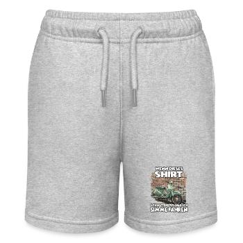 DDR Nostalgie Bekleidung für Simson-Fahrer Simme - Stanley/Stella Teenager Bio-Joggingshorts MINI BOLTER - Grau meliert - Vorne