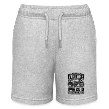 2010 Vintage Birthday Motorcycle - Stanley/Stella MINI BOLTER Organic Teen Jogging Shorts - heather grey - Front