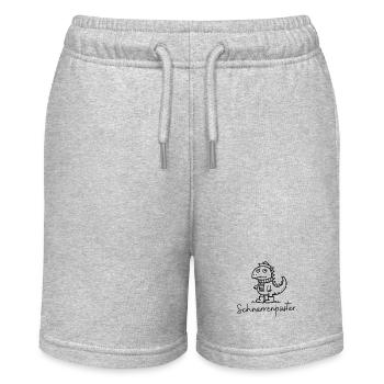 Plattdeutsche Schimpfwörter Dino "Schnarrenpüster" - Stanley/Stella Teenager Bio-Joggingshorts MINI BOLTER - Grau meliert - Vorne