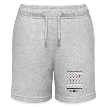 Skull Pattern SkullHeart - Stanley/Stella Teenager Bio-Joggingshorts MINI BOLTER - Grau meliert - Vorne