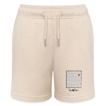 Skull Pattern SkullHeart - Stanley/Stella Teenager Bio-Joggingshorts MINI BOLTER - Natur - Vorne