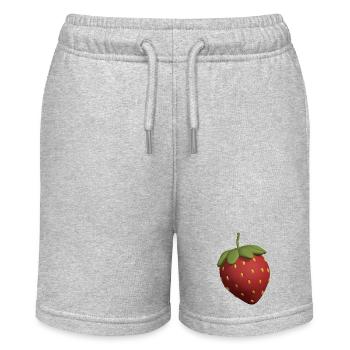 3D Erdbeere - Stanley/Stella Teenager Bio-Joggingshorts MINI BOLTER - Grau meliert - Vorne