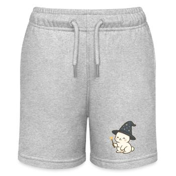 Kawaii Wizard Bunny with Starry Hat - Stanley/Stella MINI BOLTER Organic Teen Jogging Shorts - heather grey - Front