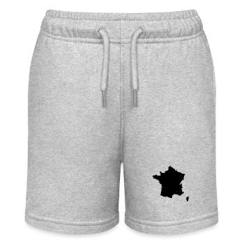 Carte du drapeau de la France - Short bio MINI BOLTER Stanley/Stella Ado - gris chiné - Devant