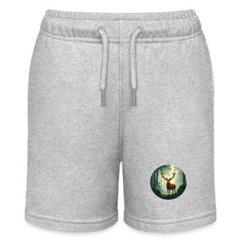 Rotwild im Wald - Stanley/Stella Teenager Bio-Joggingshorts MINI BOLTER - Grau meliert - Vorne