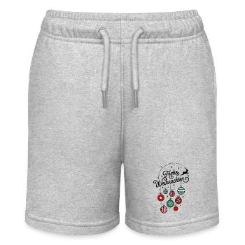 Frohe Weihnachten Ugly Christmas Sweater Geschenk - Stanley/Stella Teenager Bio-Joggingshorts MINI BOLTER - Grau meliert - Vorne