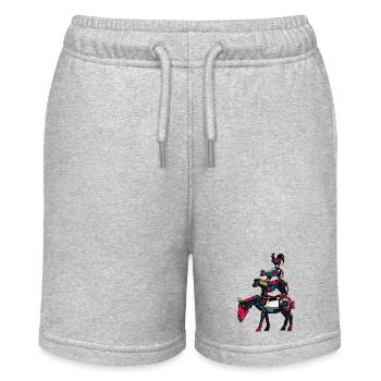 Stadtmusikanten "Comic Robot" - Stanley/Stella Teenager Bio-Joggingshorts MINI BOLTER - Grau meliert - Vorne