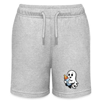 Cuddly Baby Ghost with Bottle - Stanley/Stella MINI BOLTER Organic Teen Jogging Shorts - heather grey - Front