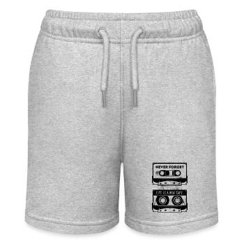 Kassette nie vergessen - Stanley/Stella Teenager Bio-Joggingshorts MINI BOLTER - Grau meliert - Vorne