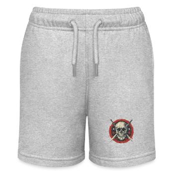 Skull Swords Skull - Stanley/Stella MINI BOLTER Organic Teen Jogging Shorts - heather grey - Front