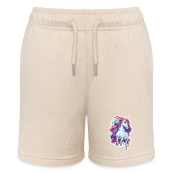 Unicorn / mythical creatures / fairy tales / magic / glitter - Stanley/Stella MINI BOLTER Organic Teen Jogging Shorts - soft Ecru - Front