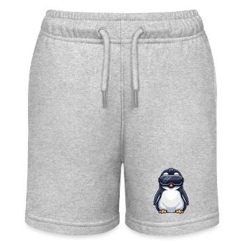 Cute Penguin Tawny Owl Gamer Cartoon VR Gamer - Stanley/Stella MINI BOLTER Organic Teen Jogging Shorts - heather grey - Front
