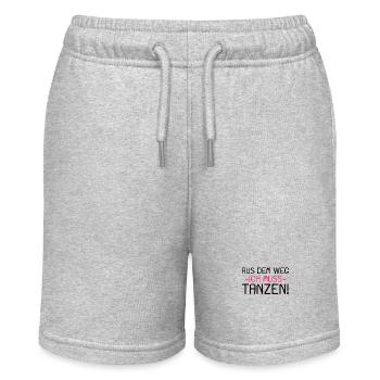 Aus dem Weg ich muss tanzen Spruch - Stanley/Stella Teenager Bio-Joggingshorts MINI BOLTER - Grau meliert - Vorne