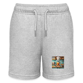 cute little orange futuristic vintage robo - Stanley/Stella MINI BOLTER Organic Teen Jogging Shorts - heather grey - Front