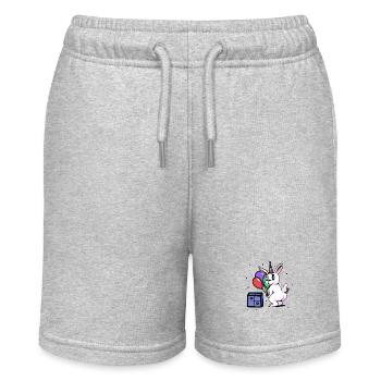 Bunny Birthday Congratulations Celebrations - Stanley/Stella MINI BOLTER Organic Teen Jogging Shorts - heather grey - Front