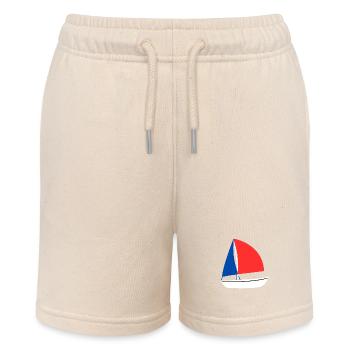 Blue, White, Red France Boat - Stanley/Stella MINI BOLTER Organic Teen Jogging Shorts - soft Ecru - Front