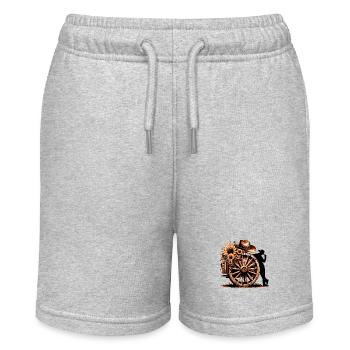 Cowboy Lustiger Cowboyhut Wild Western Rodeo Texas - Stanley/Stella Teenager Bio-Joggingshorts MINI BOLTER - Grau meliert - Vorne