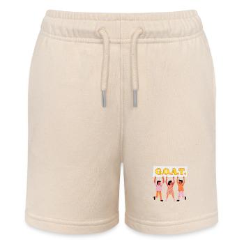 G.O.A.T. Greatest of All Time Design Motiv - Stanley/Stella Teenager Bio-Joggingshorts MINI BOLTER - Natur - Vorne