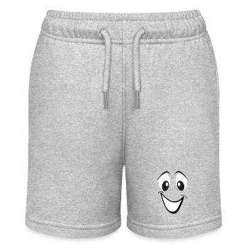Smiling cartoon face - Stanley/Stella MINI BOLTER Organic Teen Jogging Shorts - heather grey - Front