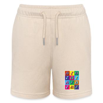 Pop Art Music Notes Mosaic - Stanley/Stella MINI BOLTER Organic Teen Jogging Shorts - soft Ecru - Front