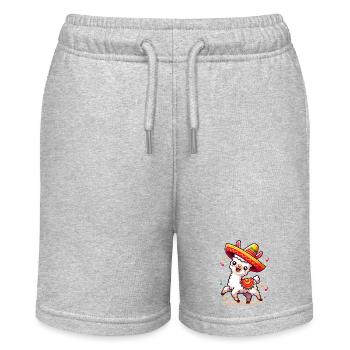 Lama Fiesta im Sombrero - Stanley/Stella Teenager Bio-Joggingshorts MINI BOLTER - Grau meliert - Vorne