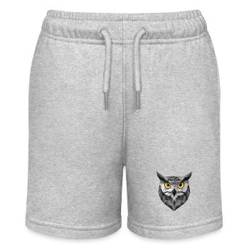 Low Poly Eule – modernes Design für Schlaue - Stanley/Stella Teenager Bio-Joggingshorts MINI BOLTER - Grau meliert - Vorne