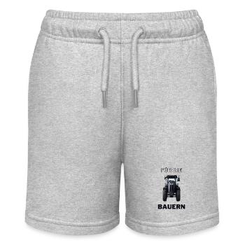 Für die Bauern - Bauer Farmer Landwirt Helden - Stanley/Stella Teenager Bio-Joggingshorts MINI BOLTER - Grau meliert - Vorne