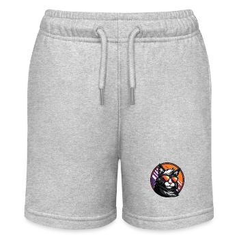 Katze Comic Cool - Stanley/Stella Teenager Bio-Joggingshorts MINI BOLTER - Grau meliert - Vorne