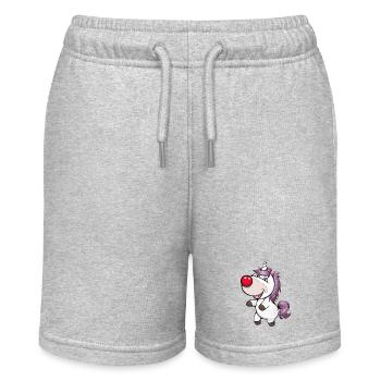Unicorn Red Nose - Stanley/Stella MINI BOLTER Organic Teen Jogging Shorts - heather grey - Front