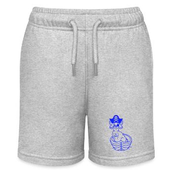 Pirat Katze Seeräuber Augenklappe Hut Ruderboot - Stanley/Stella Teenager Bio-Joggingshorts MINI BOLTER - Grau meliert - Vorne