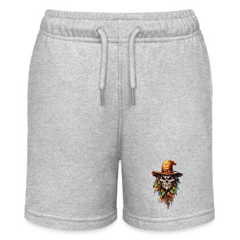 Vogelscheuche / Erntehelfer / Maisfeld / Feld - Stanley/Stella Teenager Bio-Joggingshorts MINI BOLTER - Grau meliert - Vorne