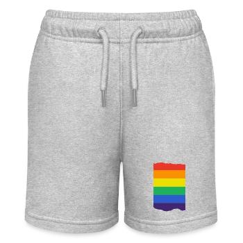 Torn Pride Flag - LGBT Freedom and Resistance - Stanley/Stella MINI BOLTER Organic Teen Jogging Shorts - heather grey - Front