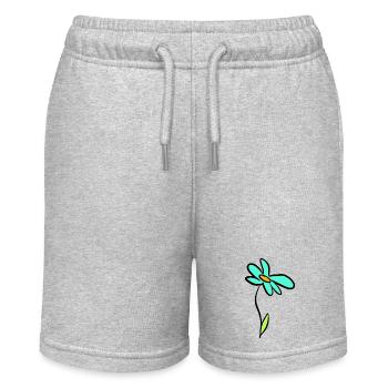 Happy flower illustration handmade - Stanley/Stella MINI BOLTER Organic Teen Jogging Shorts - heather grey - Front
