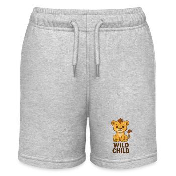 Cute Lion Cub - Wild Child - Stanley/Stella MINI BOLTER Organic Teen Jogging Shorts - heather grey - Front