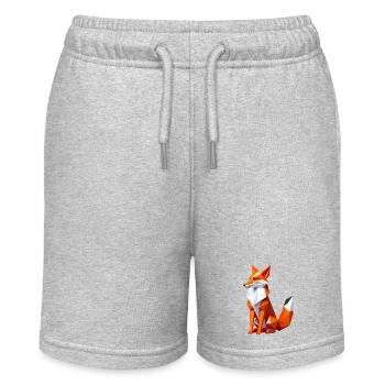 Geometric Polygon Fox - Stanley/Stella MINI BOLTER Organic Teen Jogging Shorts - heather grey - Front
