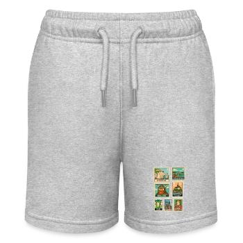 Stamps Normandy Monuments History D-Day Pride - Stanley/Stella MINI BOLTER Organic Teen Jogging Shorts - heather grey - Front