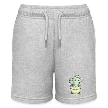 Fleur de cactus Kawaii dans le pot - Short bio MINI BOLTER Stanley/Stella Ado - gris chiné - Devant