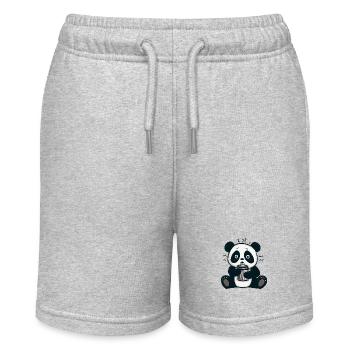 Caffeine Panda: From Morning Grouch to Early Riser - Stanley/Stella MINI BOLTER Organic Teen Jogging Shorts - heather grey - Front