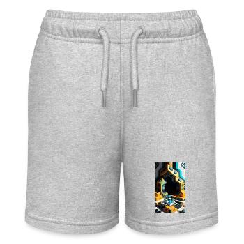 Fantastical Blocks in a 3D World - Stanley/Stella MINI BOLTER Organic Teen Jogging Shorts - heather grey - Front