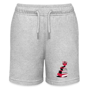 A bookworm reading - Stanley/Stella MINI BOLTER Organic Teen Jogging Shorts - heather grey - Front