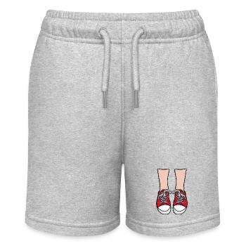 Red Sneaker Feet Illustration - Stanley/Stella MINI BOLTER Organic Teen Jogging Shorts - heather grey - Front