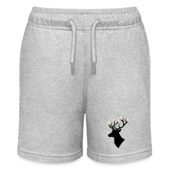 Deer Head Butterfly Yellow - Stanley/Stella MINI BOLTER Organic Teen Jogging Shorts - heather grey - Front