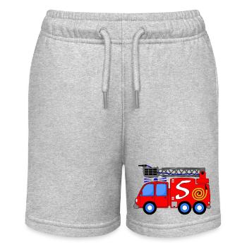 Fire engine 5th birthday children - Stanley/Stella MINI BOLTER Organic Teen Jogging Shorts - heather grey - Front